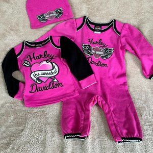 HARLEY DAVIDSON INFANT THREE PIECE SET